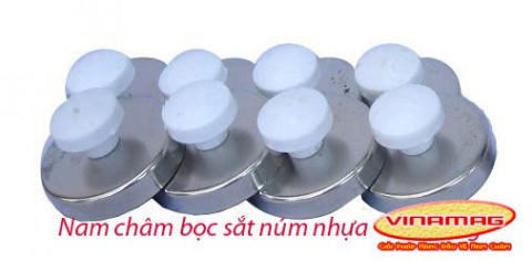 Nút nam châm bọc sắt núm nhựa