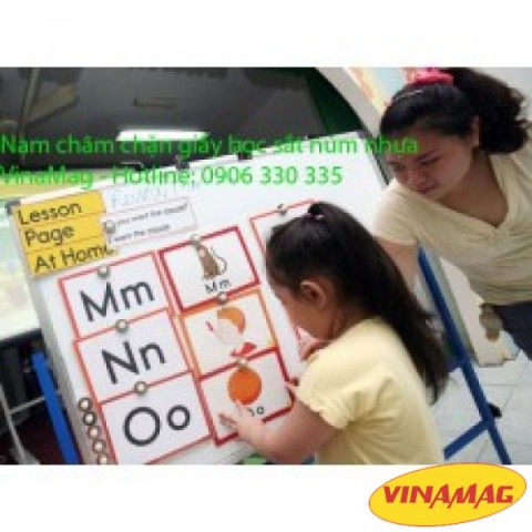 Nam châm chặn bọc sắt núm nhựa